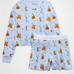 🎃 AE Peanuts Halloween Plush PJ Set Size Small 🎃